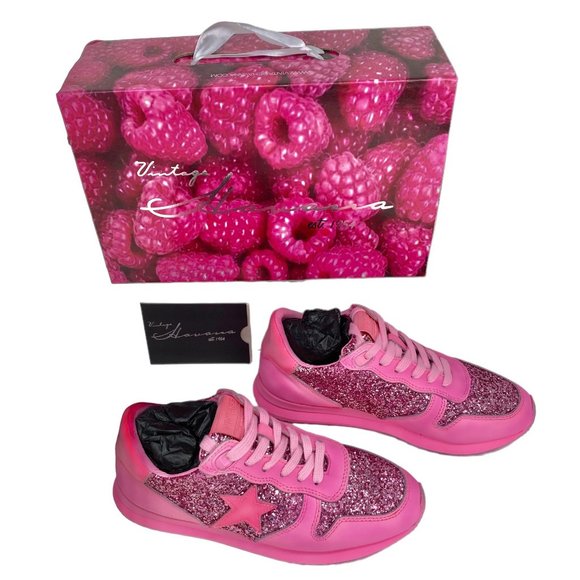 🎀 VINTAGE HAVANA HOT PINK Leather Splendid Sneakers With Embellishments  6.5 🎀 - Picture 2 of 11
